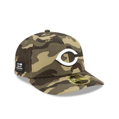 Green Cincinnati Reds Hat - New Era MLB Armed Forces Weekend Low Profile 59FIFTY Fitted Caps USA5497802